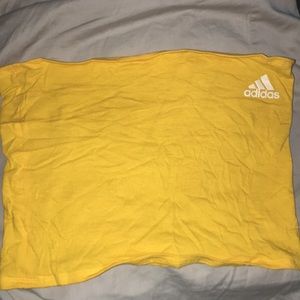 Yellow adidas tube top !
